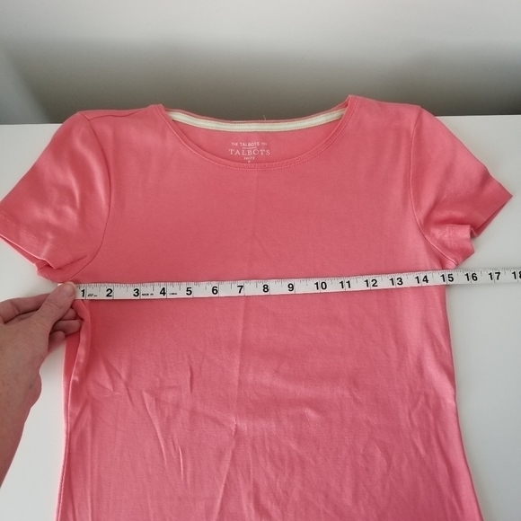 The Talbots Tee 2 Piece Bundle Coral & Blue Petite - Picture 8 of 9